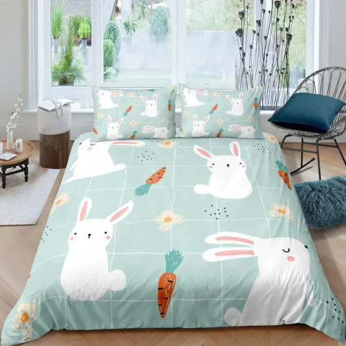 Cartoon Carrot Rabbit Bed Set