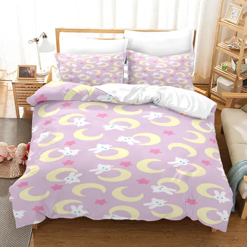 Kids Cartoon Rabbit Moon Bed Set