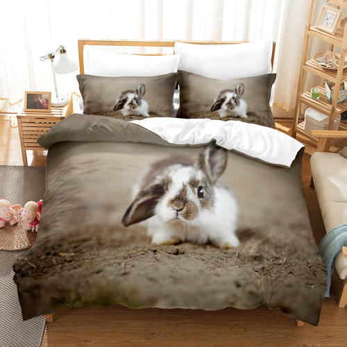 Pet Bunny Print Bed Set
