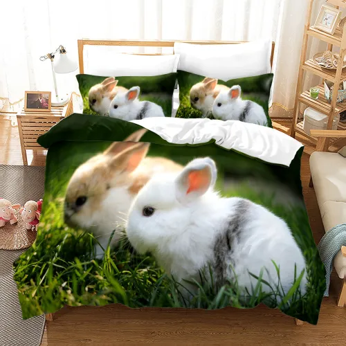 Cute Rabbits Bed Set