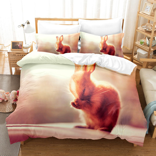 Lovely Bunny Print Bed Set