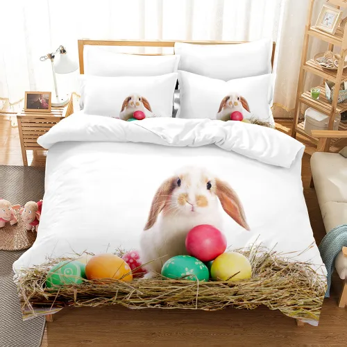Easter Egg Bunny Print Bed Set