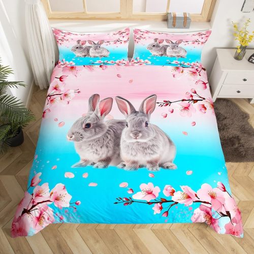 Blossoms Bunny Print Bed Set