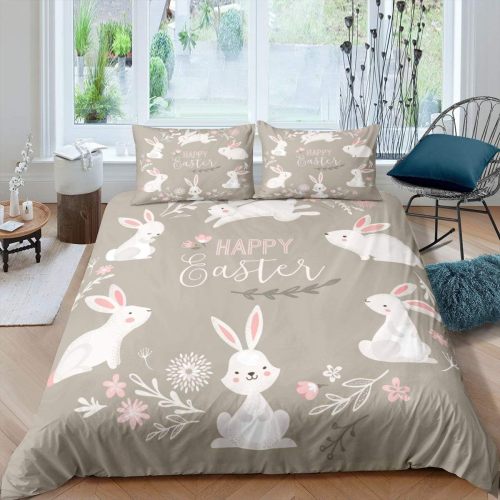Happy Easter Bunny Print Bed Set