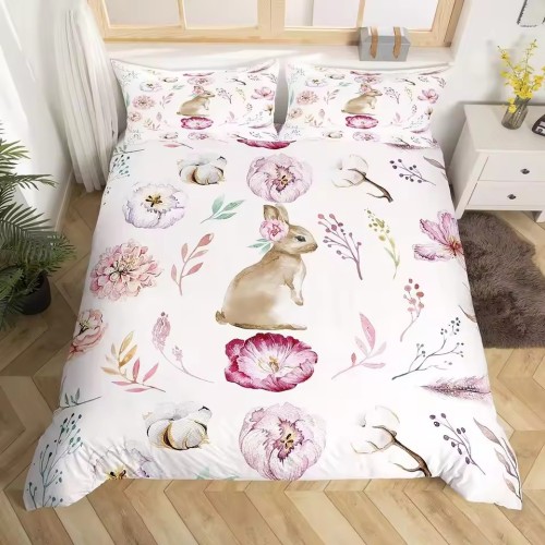 Blossom Bunny Print Bed Set