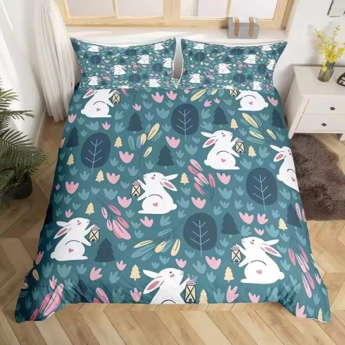 Forest Bunnies Print Bed Set