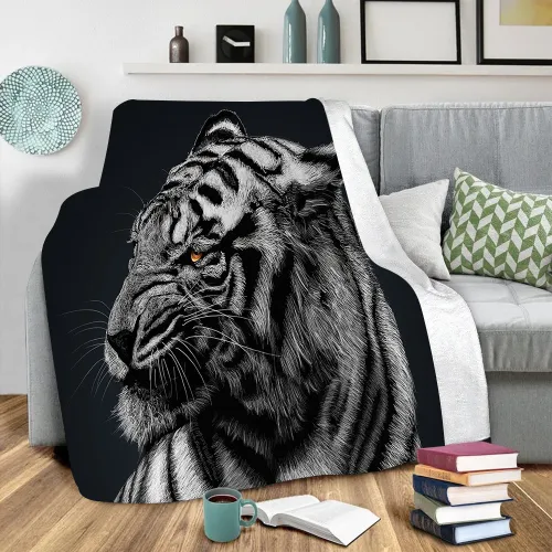 Fierce Tiger Print Blanket