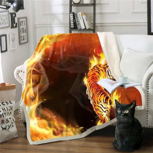 Flame Tiger Blanket