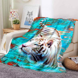 Swimming Tiger Print Blanket