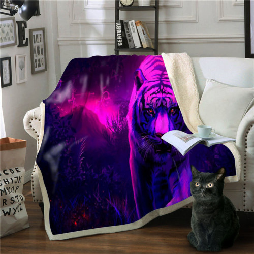 Purple Tiger Print Blanket