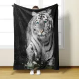 Black Tiger Print Blanket