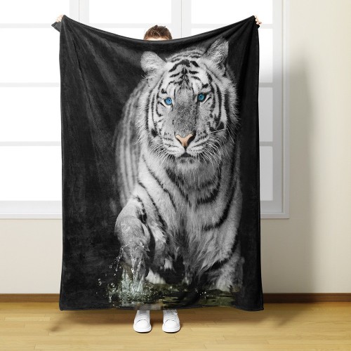 Black Tiger Print Blanket