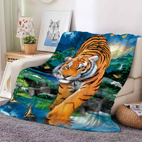 Mountain Tiger Printed Blanket