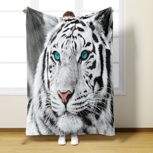 White Tiger Face Blanket
