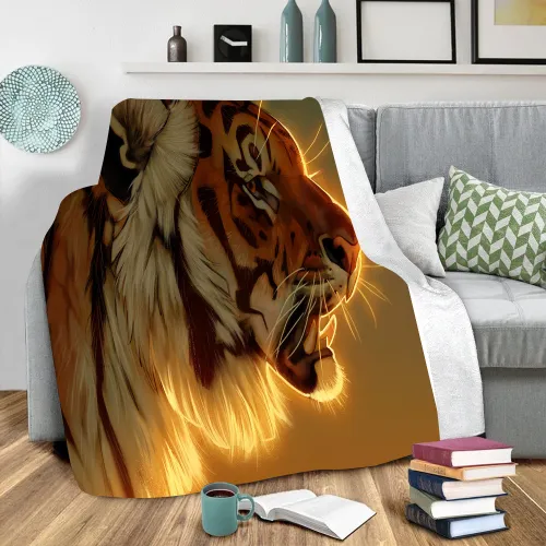 Cartoon Tiger Print Blanket