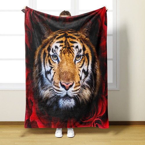 Rose Tiger Print Blanket