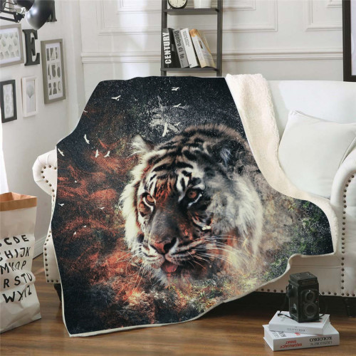 Flame Tiger Printed Blanket
