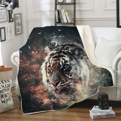 Flame Tiger Printed Blanket