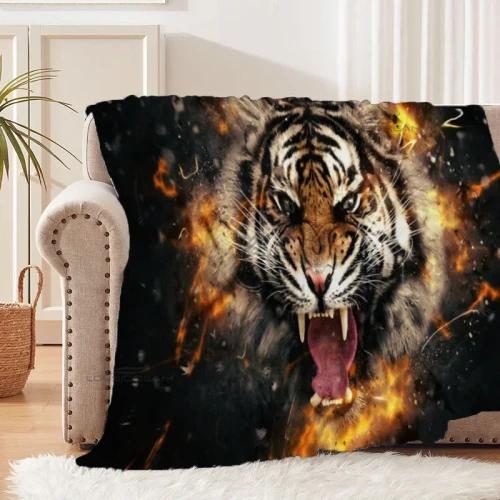 Fire Tiger Printed Blanket