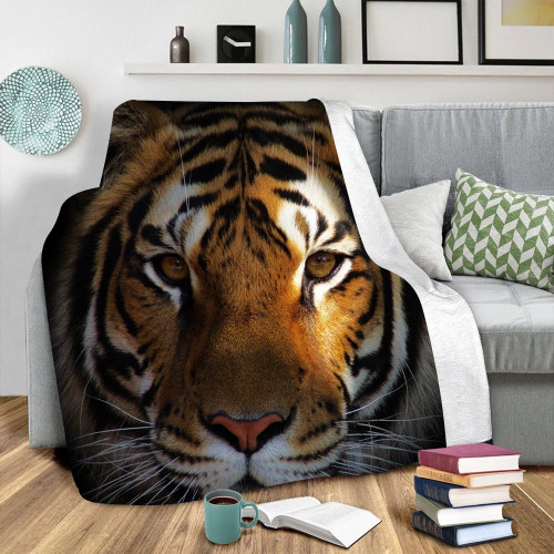 3D Bengal Tiger Face Blanket