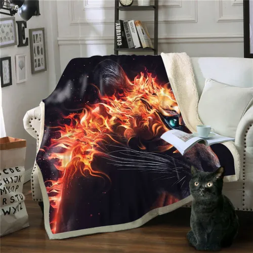 Fire Tiger Print Blanket