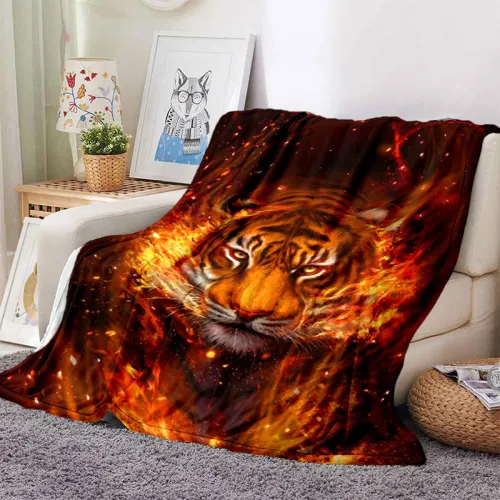 Flame Tiger Print Blanket