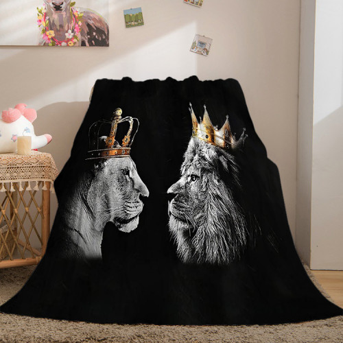 Lion Couples Print Blanket