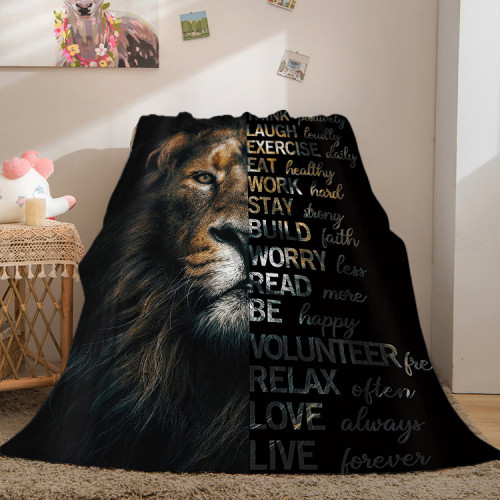 Lion Letters Throw Blanket