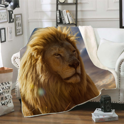 Wild Lion Print Blanket
