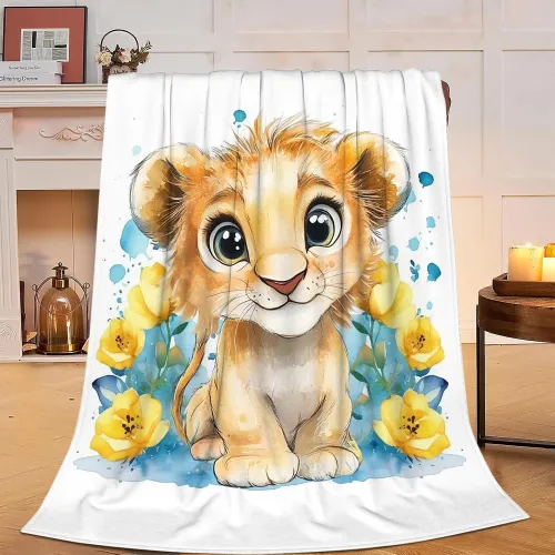 Baby Lion Print Blanket