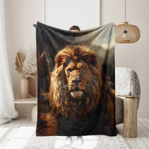 Lion Print Plush Blanket