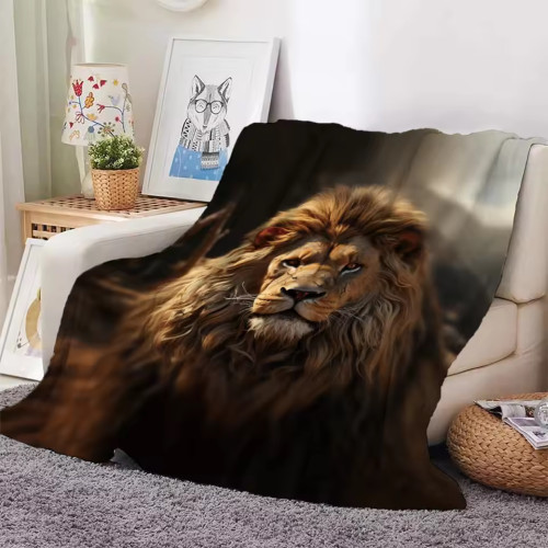 Lion Print Plush Blanket