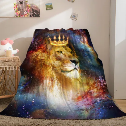 Cosmic Lion Print Blanket