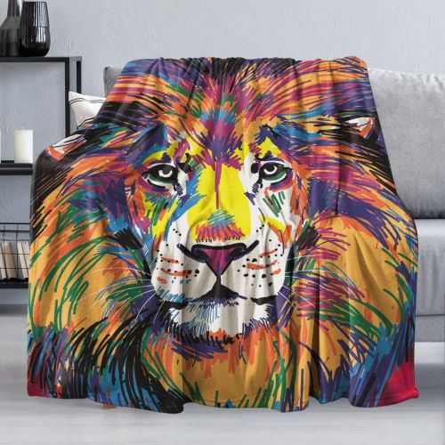 Lion Drawing Print Blanket