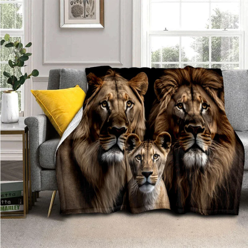 Lion Family Print Blanket