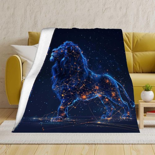 Leo Lion Print Blanket