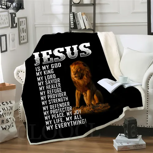 Jesus Lion Print Blanket