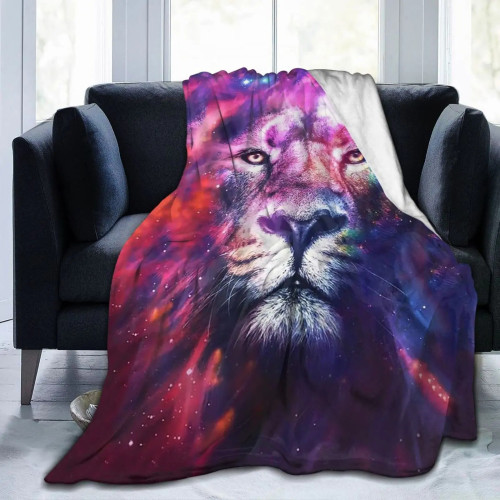 Lion Galaxy Print Blanket