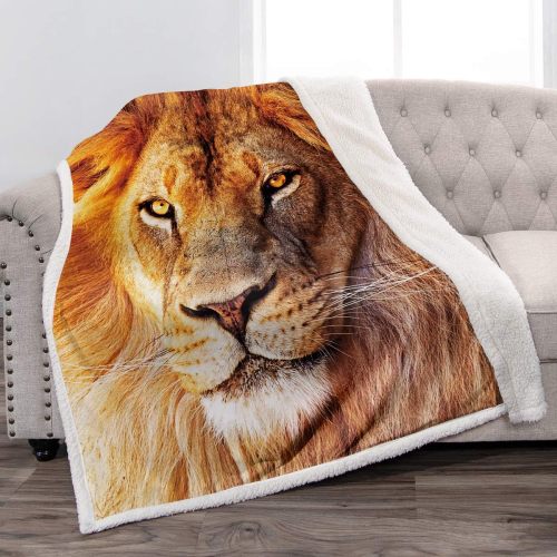 3D Lion Print Blanket
