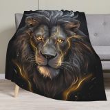 Lightning Lion Print Blanket