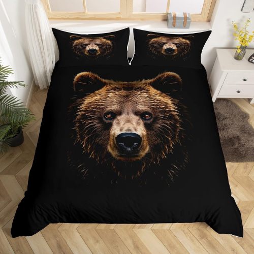 Bear Portrait Print Bed Set