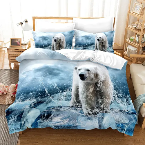 Polar Bear Print Bed Set