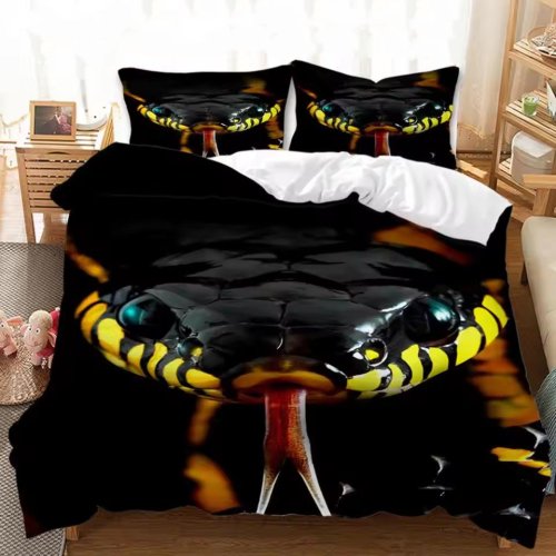3D Snake Print Bed Set