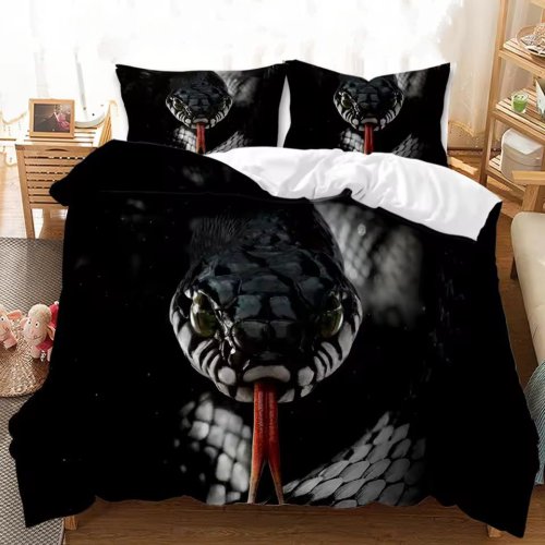 Fierce Snake Print Bed Set