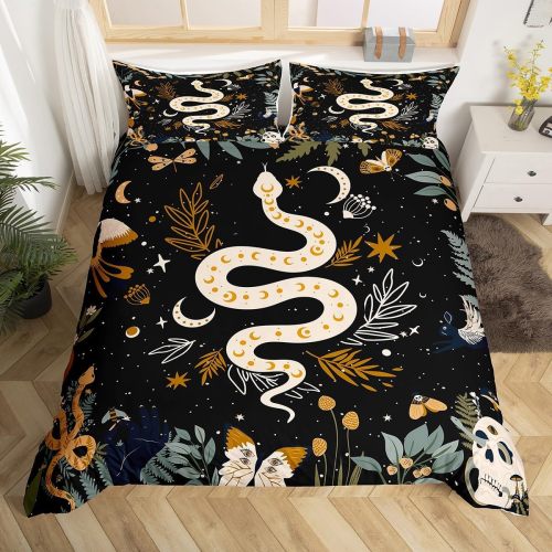 Starry Snake Moon Print Bed Set