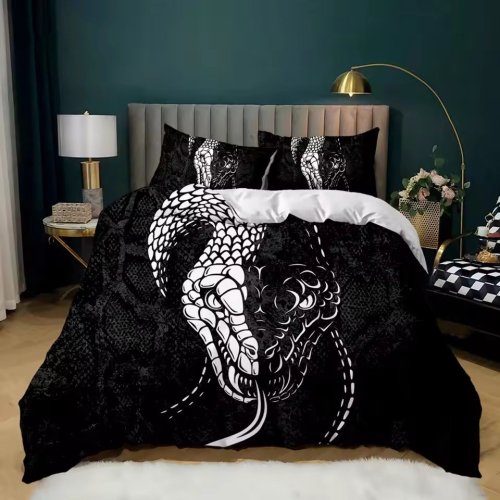 Yin Yang Snake Print Bed Set
