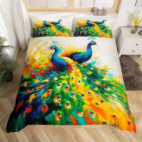 Wildlife Peacock Print Bed Set