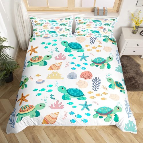 Cartoon Turtles Bed Set