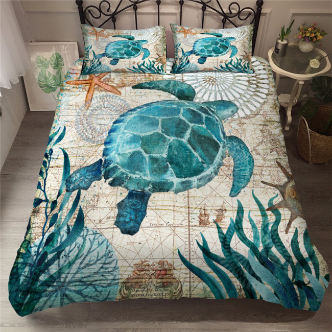 Bohemian Turtle Print Bed Set