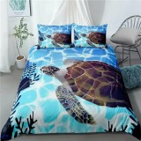 Sea Turtle Print Bed Set
